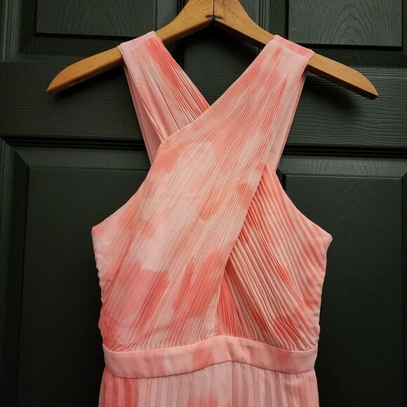 Ted Baker 'Mirelia' Cross Front Pleated Midi Dress - Coral - Picture 6 of 16